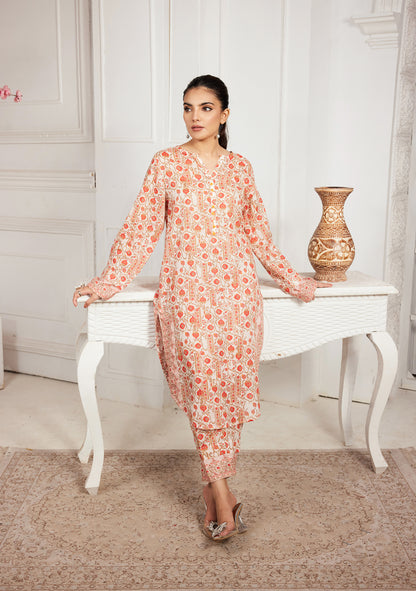 Picture of 2 PCS SUIT SHIRT & TROUSER L/ORANGE LDS-6571 - Chenone Official - Online Shopping