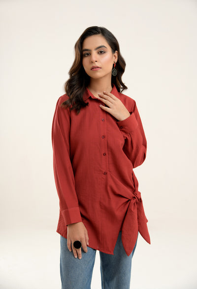 LDS-6615 FASHION TOP MAROON