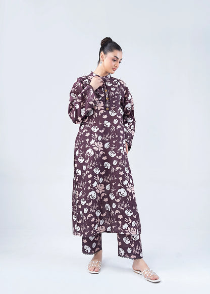 CO-ORD SET PLUM PRINTED - LDS-6662