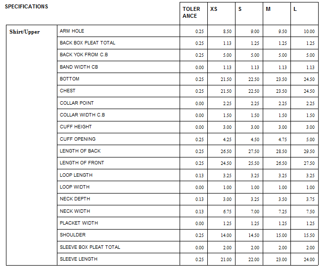 Women's  Shirt Casual Pink Size Chart