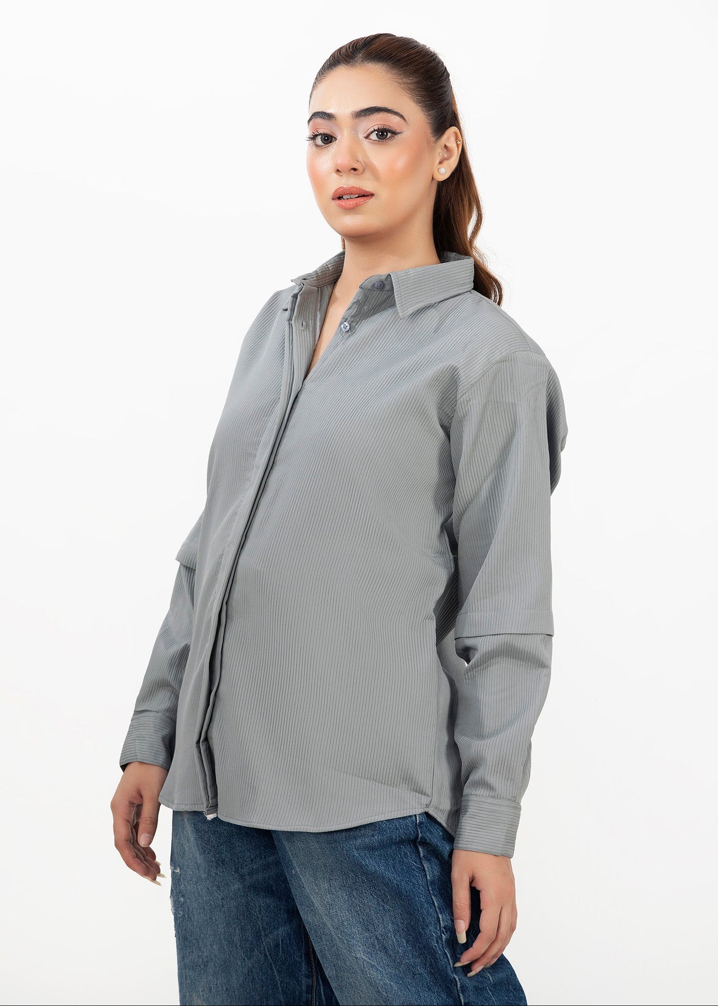 Picture of LDS-6889 GREY SHIRT - Chenone Official - Online Shopping