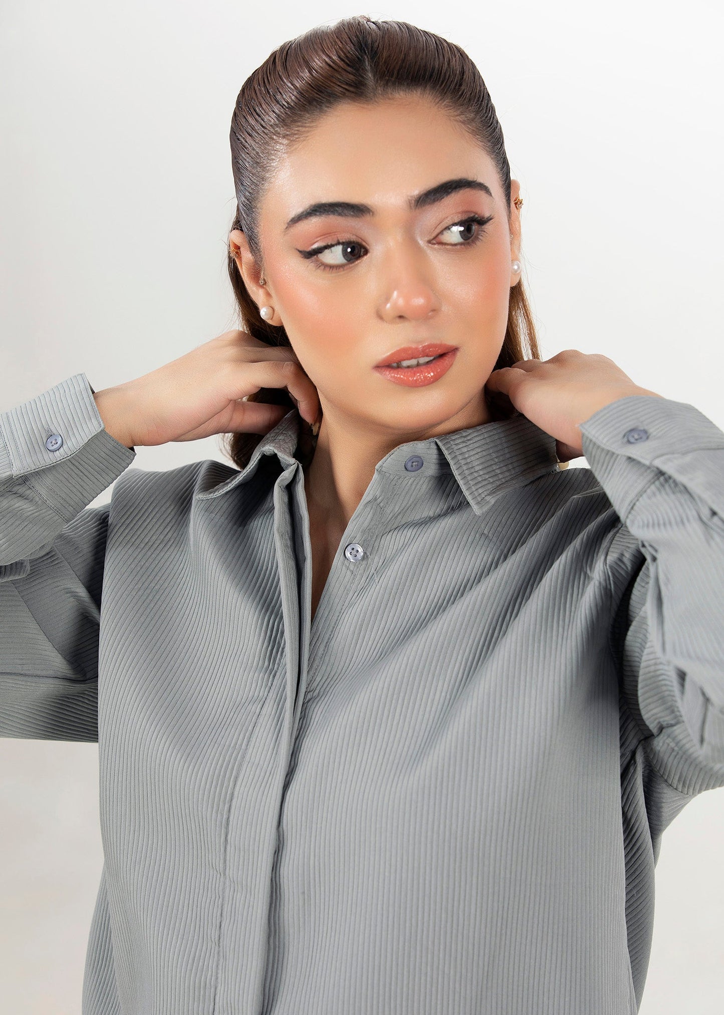 Picture of LDS-6889 GREY SHIRT - Chenone Official - Online Shopping