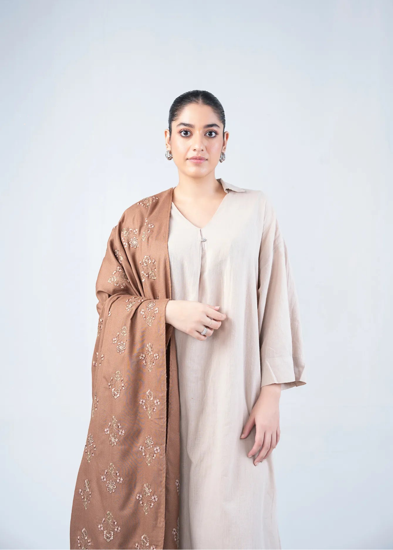 SHAWL BROWN 2.5 MTR - LDS-7020