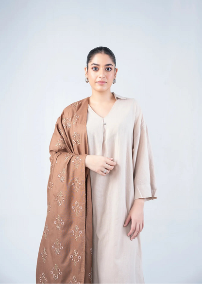 SHAWL BROWN 2.5 MTR - LDS-7020