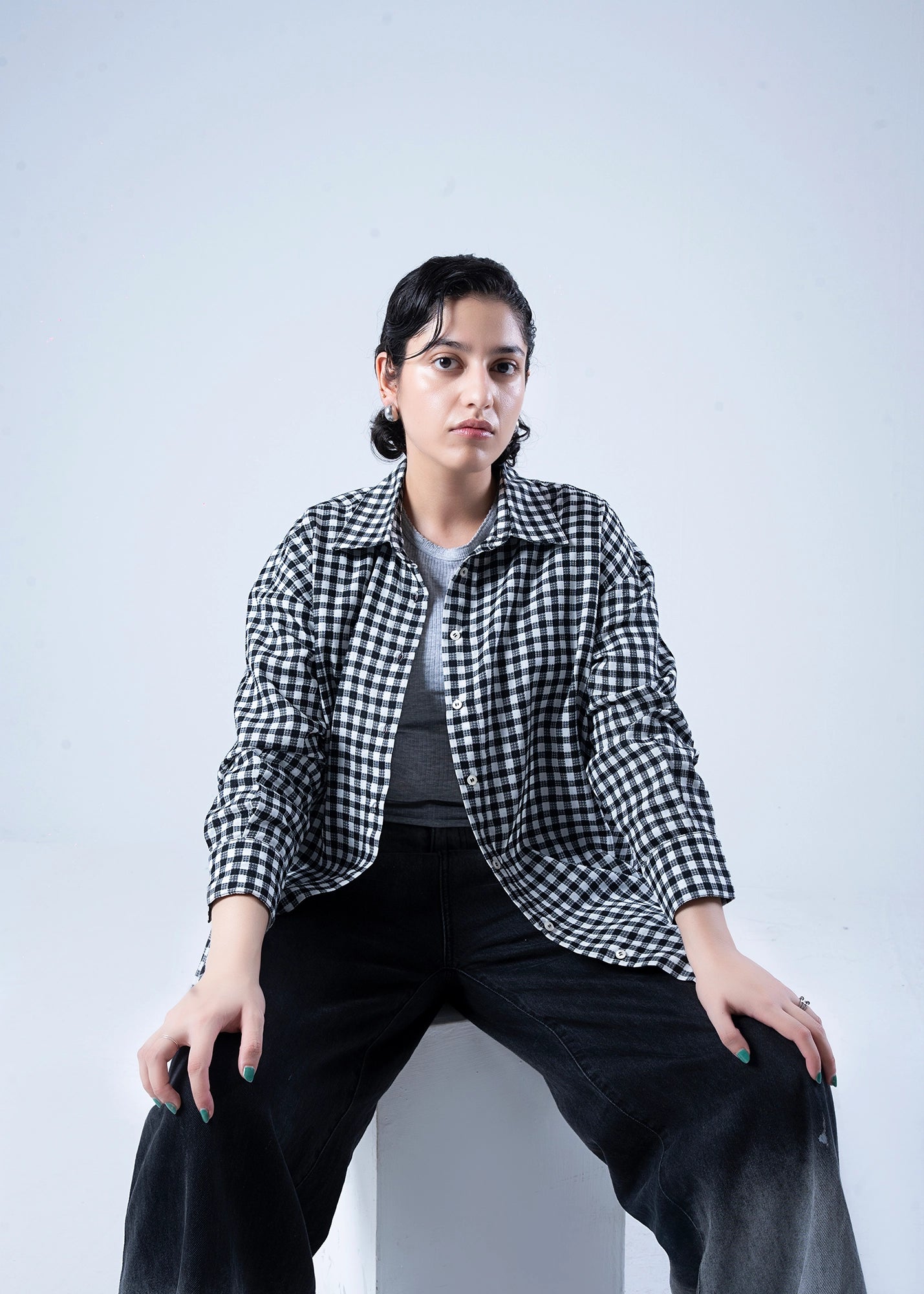 WOVEN TOP BLACK - LDS-7100