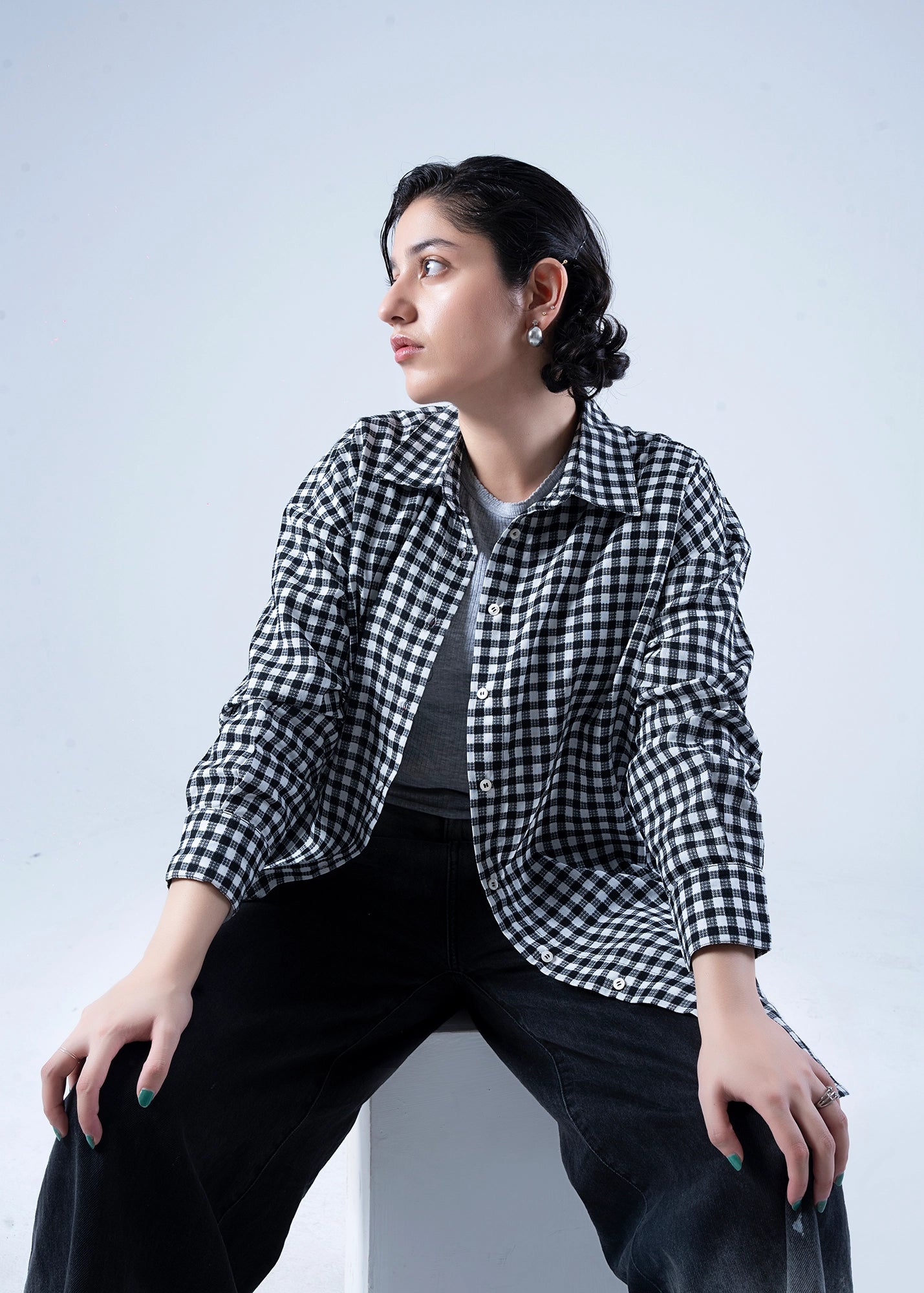 WOVEN TOP BLACK - LDS-7100