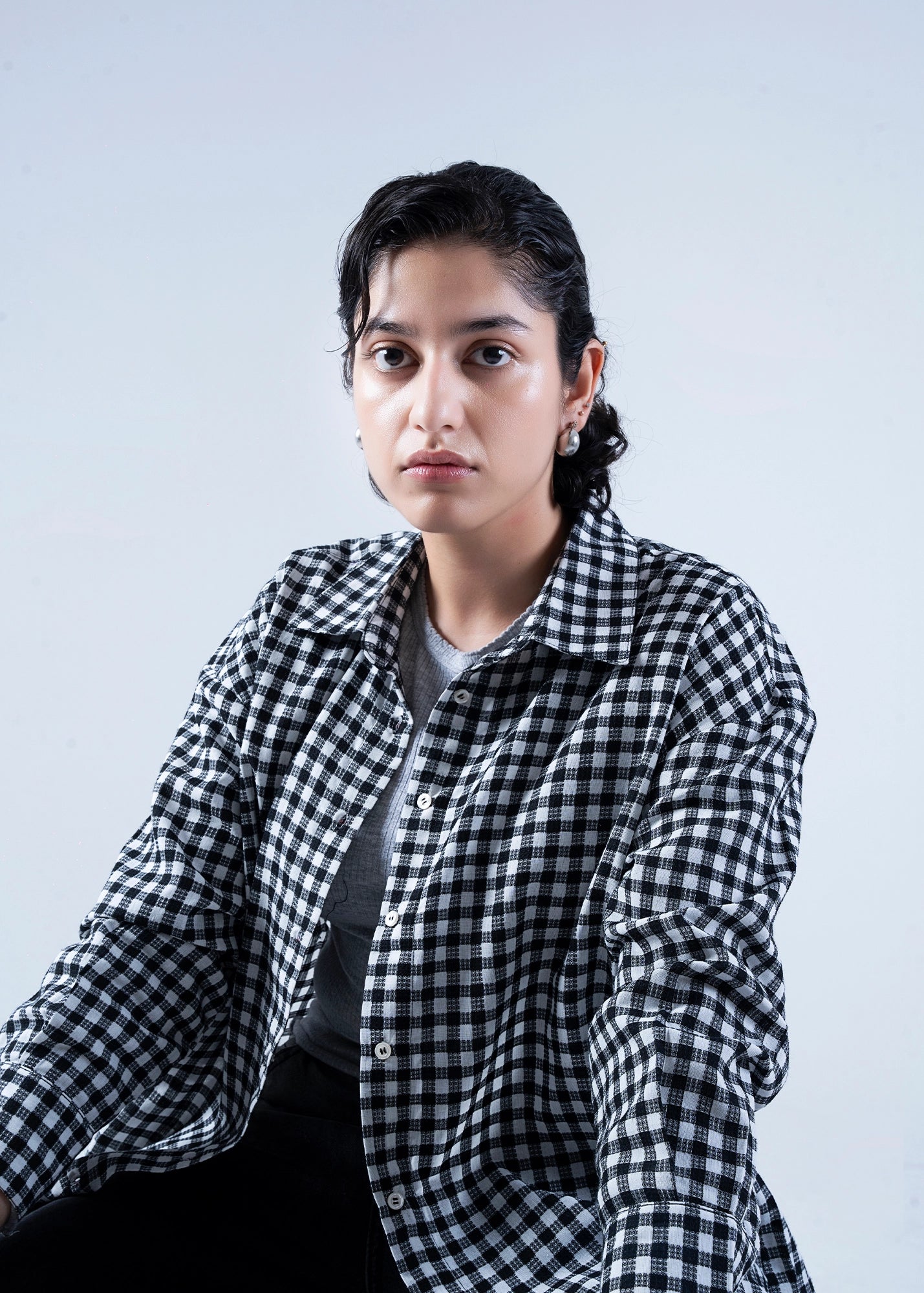 WOVEN TOP BLACK - LDS-7100