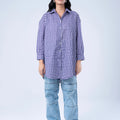 WOVEN TOP PURPLE CHECK - LDS-7100