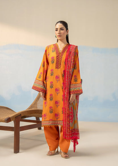 3 PCS SUIT ORANGE PRINTED - LDS-7107