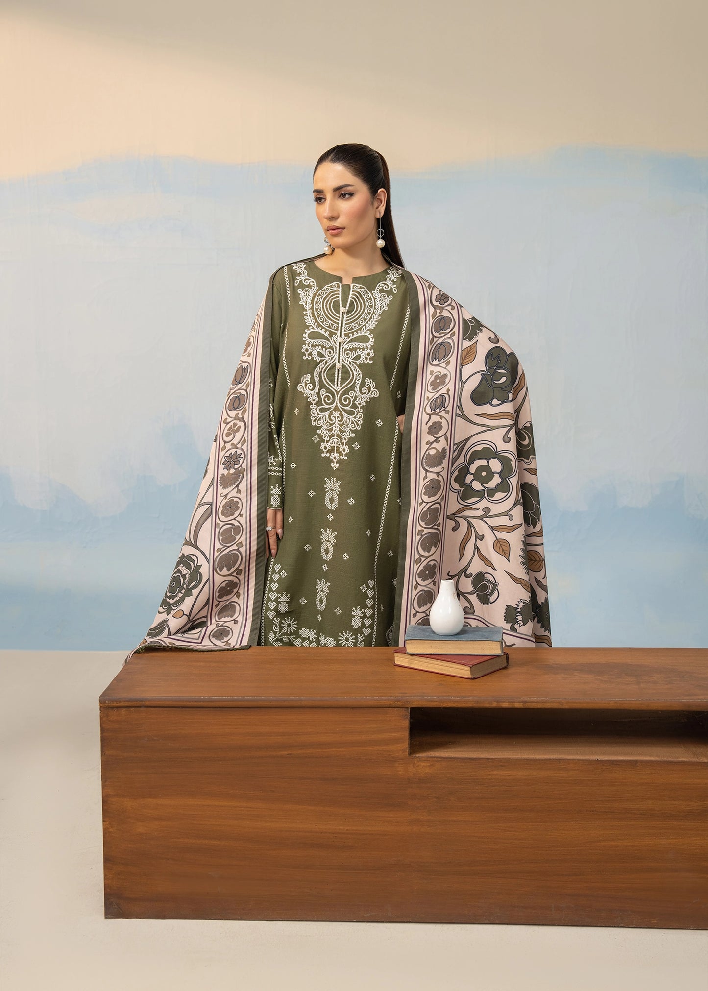 3PCS SUIT L/GREEN - LDS-7108