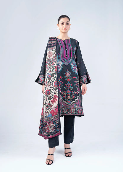 3PCS SUIT PRINTED BLACK - LDS-7133