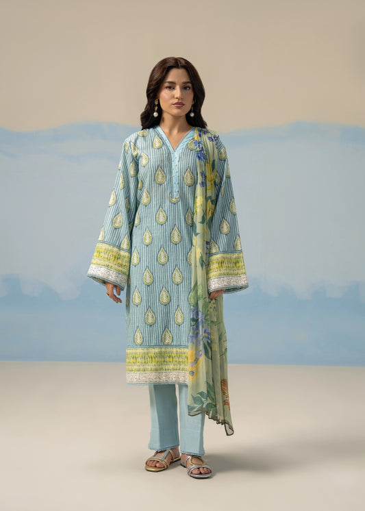 LADIES WEAR 2PCS SUIT AQUA PRINTED - LDS-7137