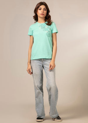 Picture of LDS-A1706 FASHION T-SHIRT GREEN - Chenone Official - Online Shopping
