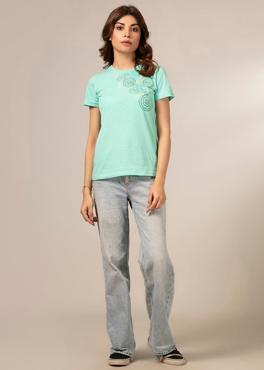 Picture of LDS-A1706 FASHION T-SHIRT GREEN - Chenone Official - Online Shopping