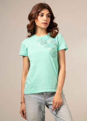 Picture of LDS-A1706 FASHION T-SHIRT GREEN - Chenone Official - Online Shopping