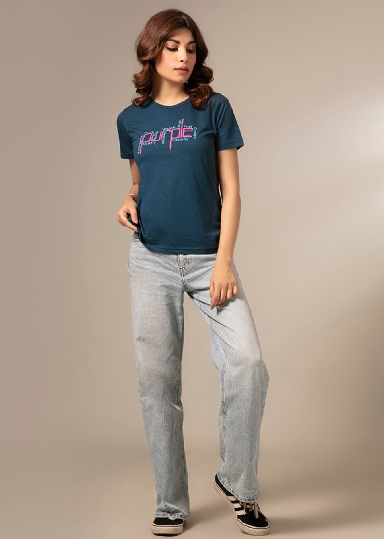 Picture of LDS-A1708 T-SHIRT NAVY - Chenone Official - Online Shopping