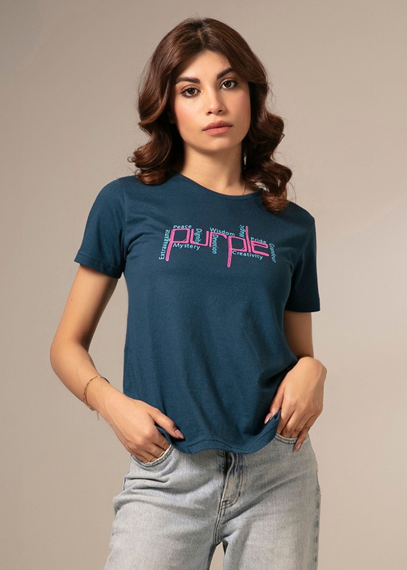 Picture of LDS-A1708 T-SHIRT NAVY - Chenone Official - Online Shopping