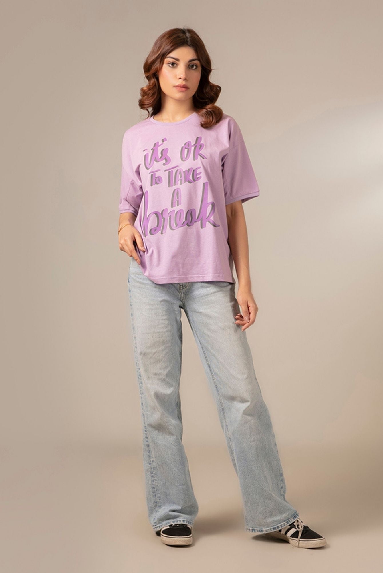 Picture of LDS-A1712 FASHION T-SHIRT LILAC - Chenone Official - Online Shopping