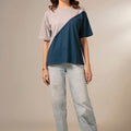 Picture of LDS-A1713 FASHION T-SHIRTGREY/NAVY - Chenone Official - Online Shopping