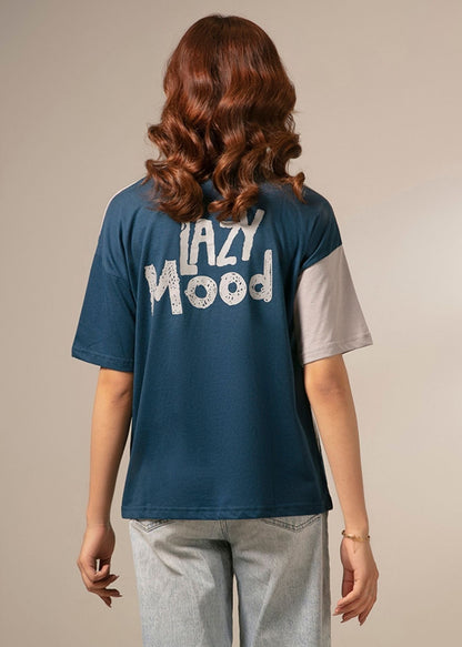 Picture of LDS-A1713 FASHION T-SHIRTGREY/NAVY - Chenone Official - Online Shopping