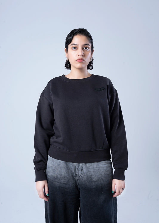 SWEAT SHIRT KNITTED BLACK - LDS-A1786