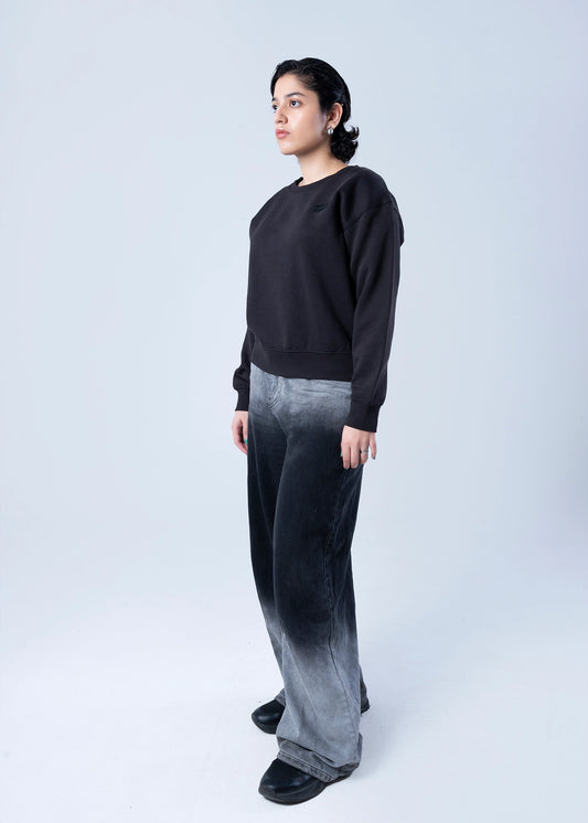 SWEAT SHIRT KNITTED BLACK - LDS-A1786