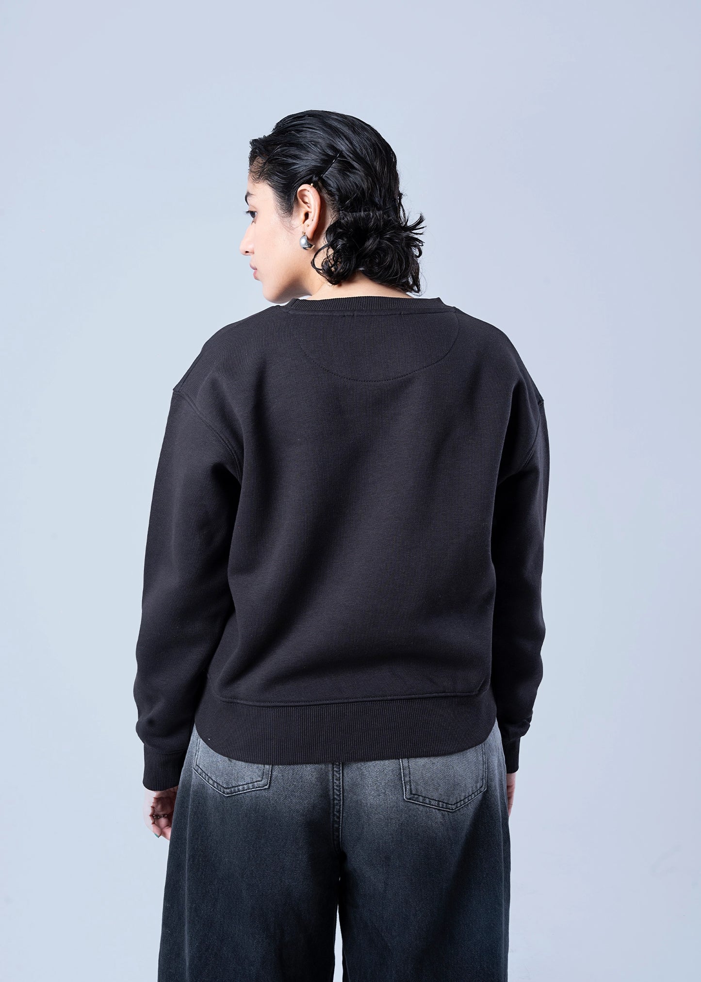 SWEAT SHIRT KNITTED BLACK - LDS-A1786