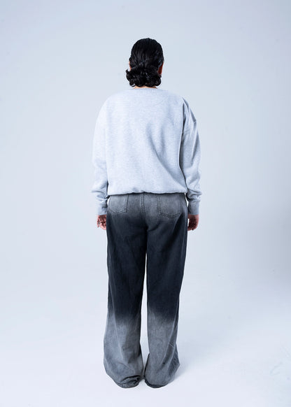 SWEAT SHIRT KNITTED GREY MELANGE - LDS-A1786