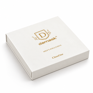 DAMASK mens exclusive fabric box with logo on lid