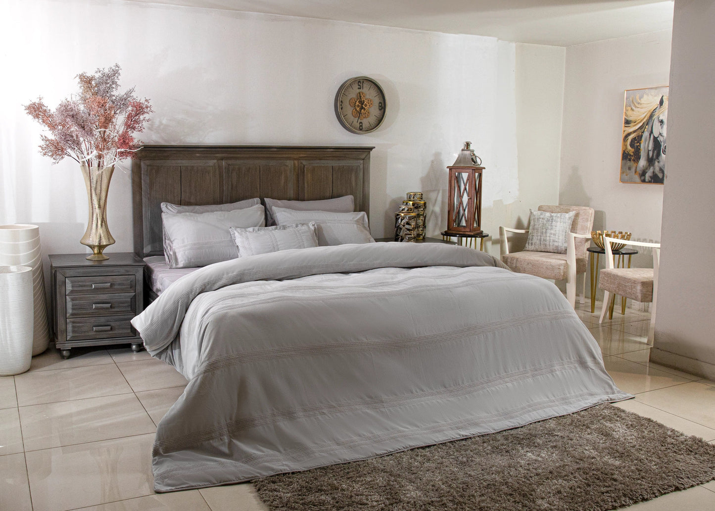 7 PCS DUVET COVER SET POISE GREY