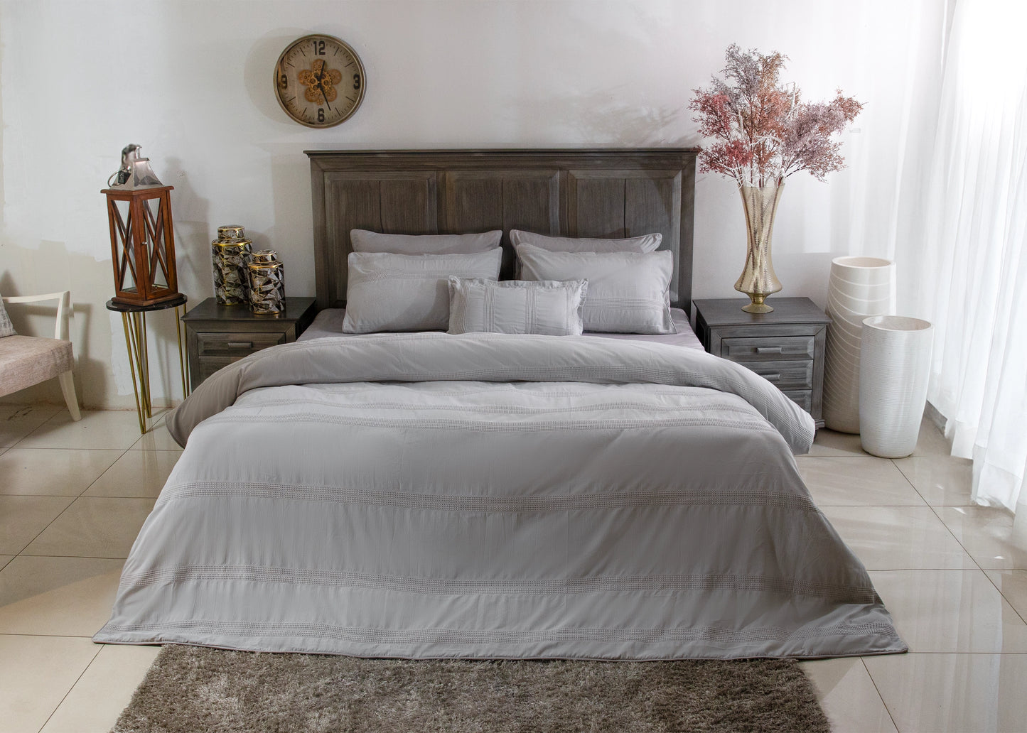 7 PCS DUVET COVER SET POISE GREY