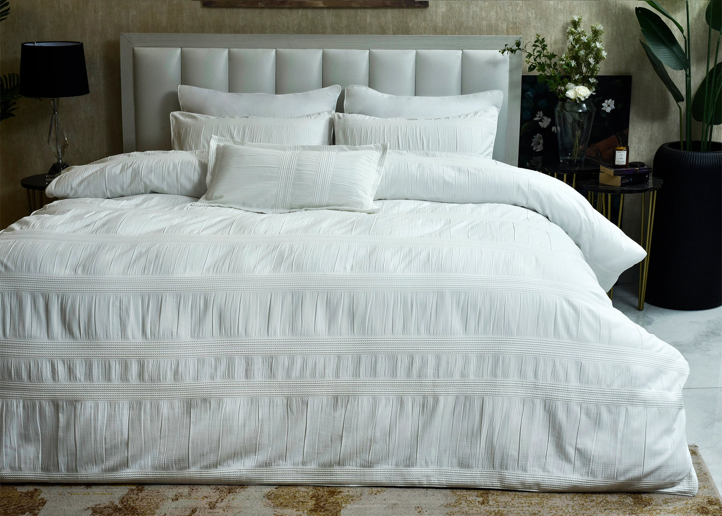 7 PCS DUVET COVER SET POISE WHITE