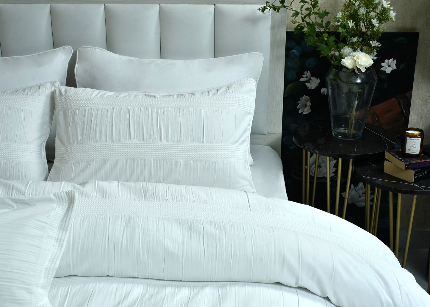 7 PCS DUVET COVER SET POISE WHITE
