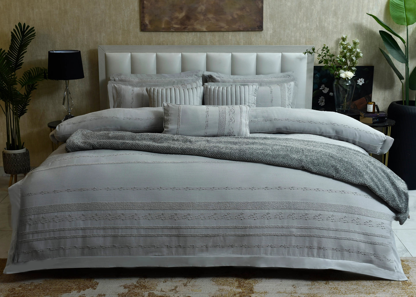 9 PCS DUVET COVER SET PRESTIGE GREY