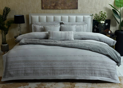 9 PCS DUVET COVER SET PRESTIGE GREY