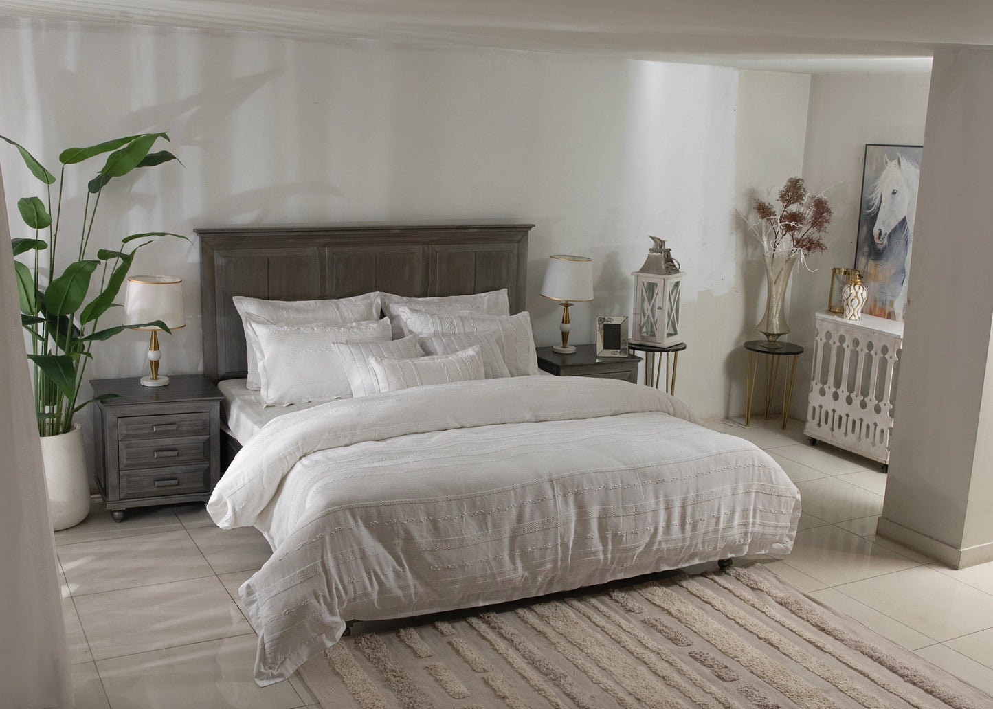 9 PCS DUVET COVER SET PRESTIGE-26 WHITE