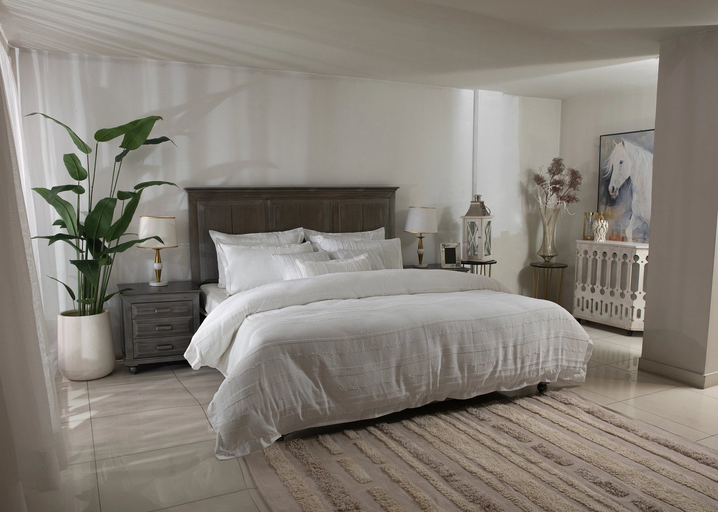 9 PCS DUVET COVER SET PRESTIGE-26 WHITE