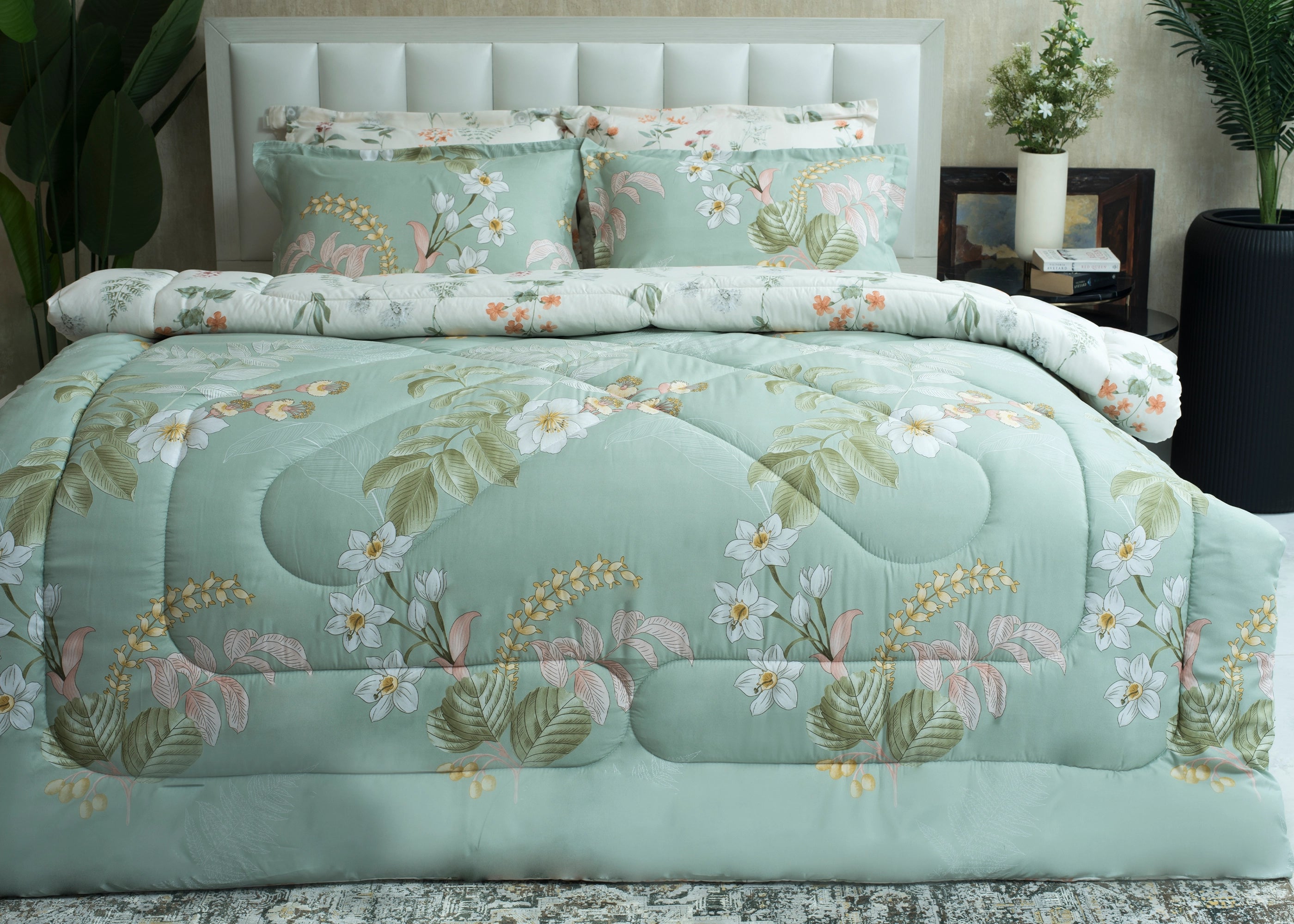 6 Pcs Comforter Set Sea Grass | ChenOne Home Textile