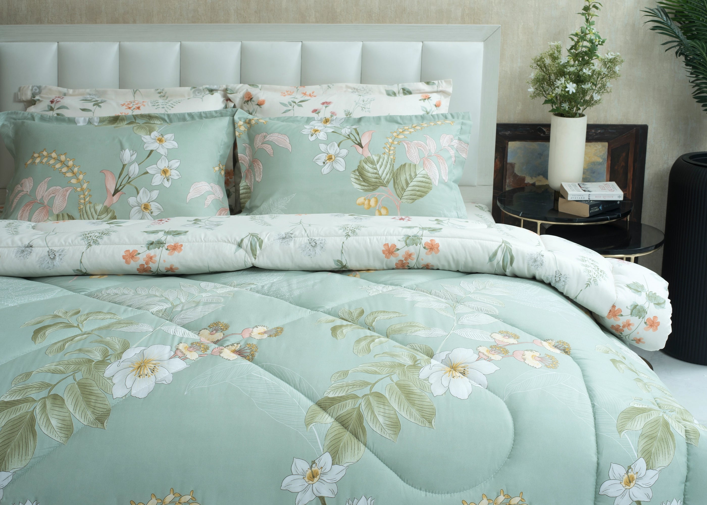 6 Pcs Comforter Set Sea Grass | ChenOne Home Textile