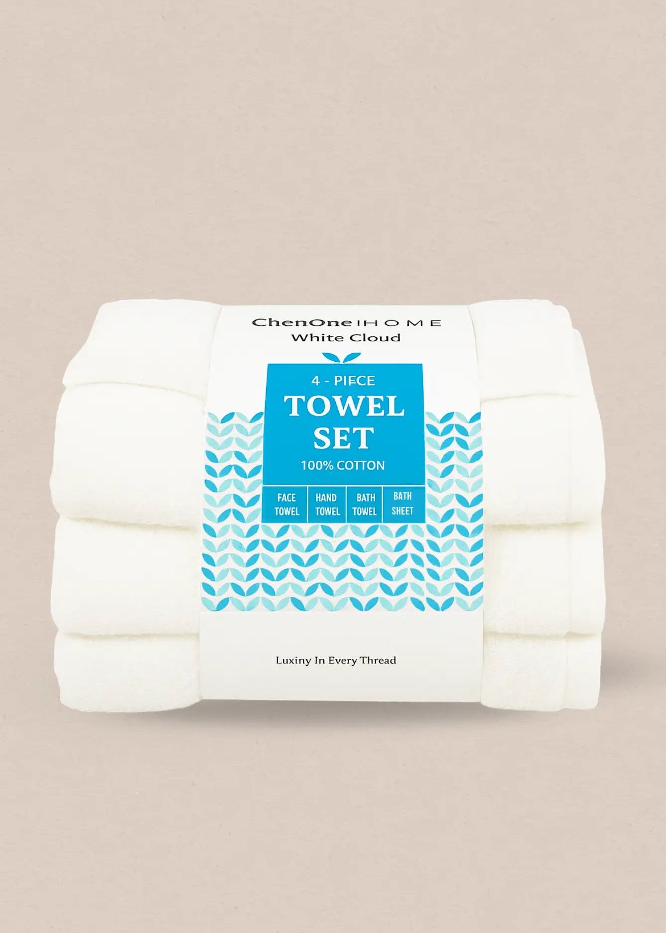 4 Pcs Towel Set White - Towel & Bath Sets | ChenOne