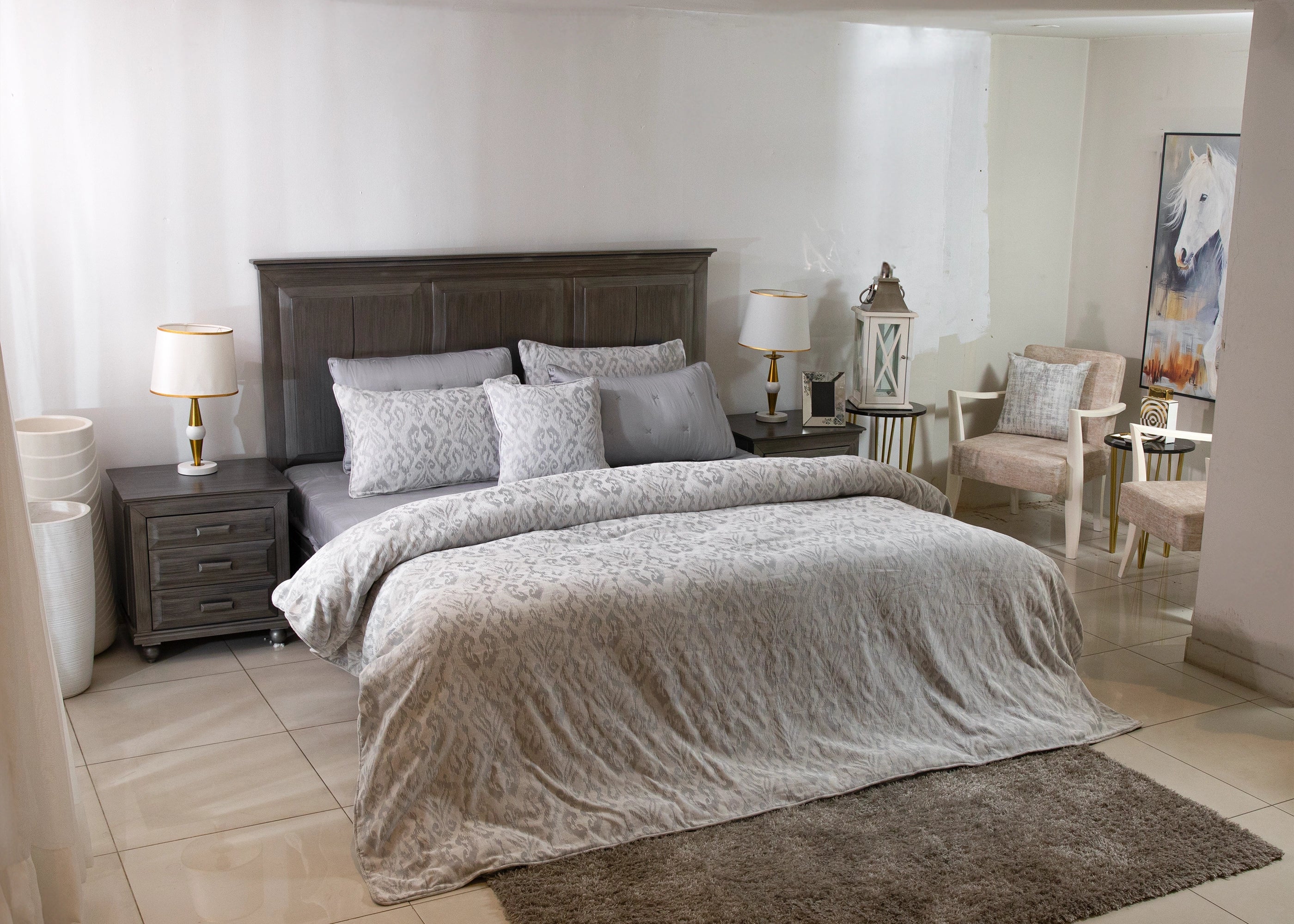 8 PCS DUVET COVER SET VICTORIA-26 GREY
