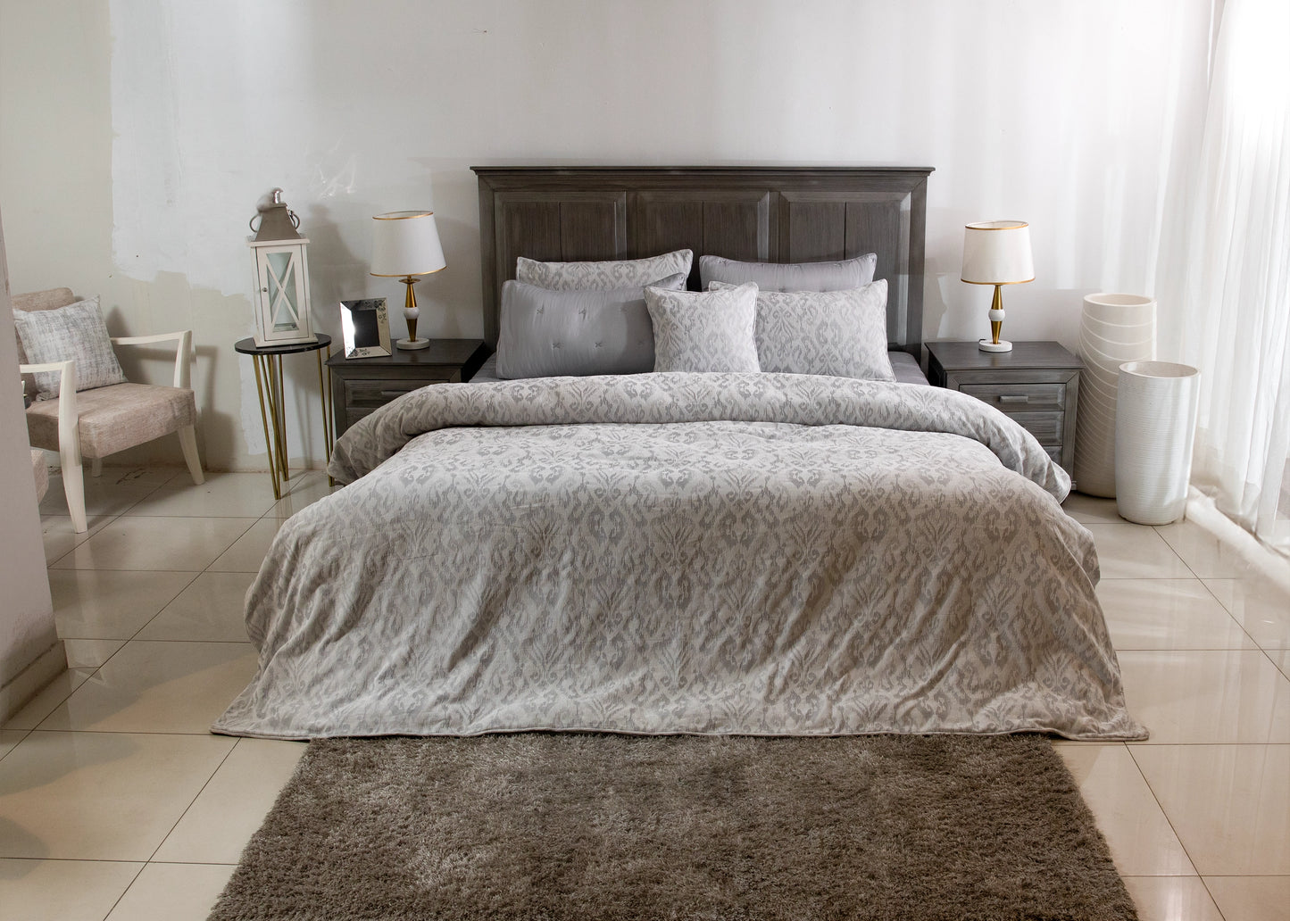 8 PCS DUVET COVER SET VICTORIA-26 GREY