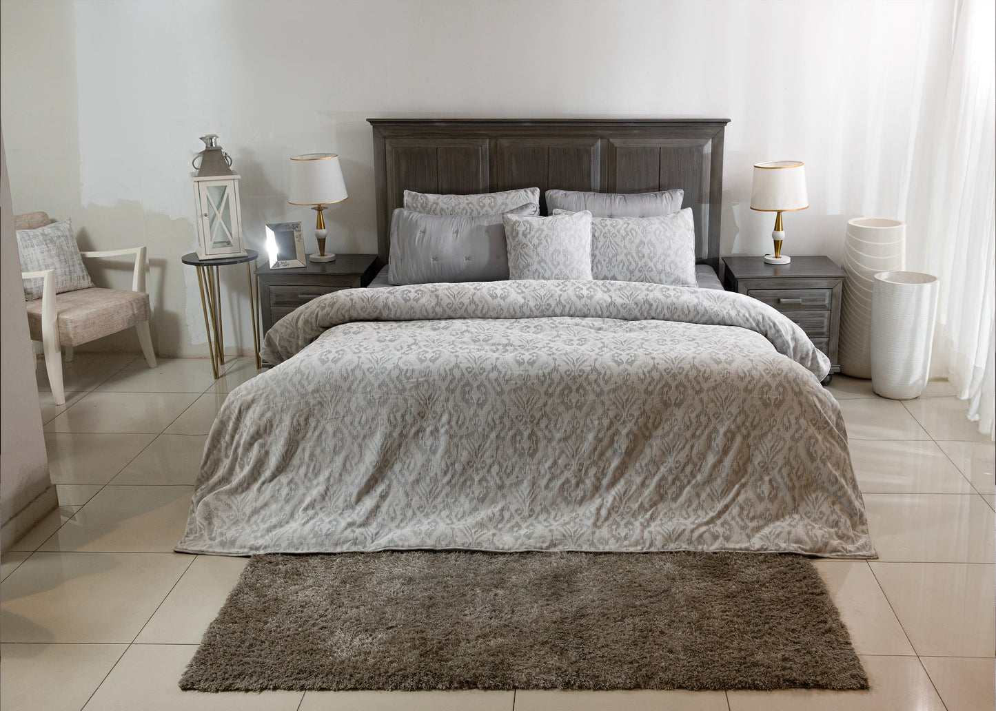 8 PCS DUVET COVER SET VICTORIA-26 GREY