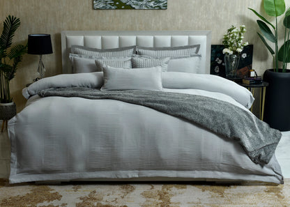 9 PCS DUVET COVER SET WAFFLE GREY