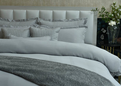 9 PCS DUVET COVER SET WAFFLE GREY