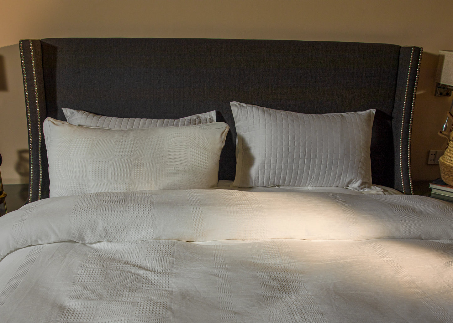 9 PCS DUVET COVER SET WAFFLE WHITE