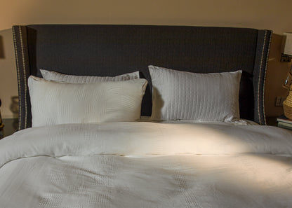 9 PCS DUVET COVER SET WAFFLE WHITE