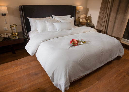 9 PCS DUVET COVER SET WAFFLE WHITE