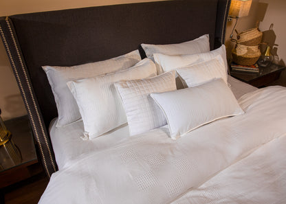 9 PCS DUVET COVER SET WAFFLE WHITE