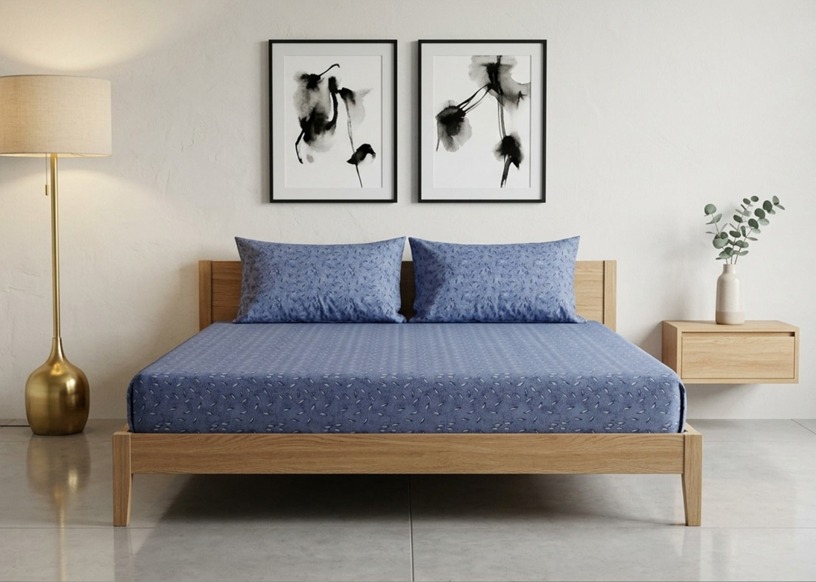 COTTON BED SHEET SET KING D15
